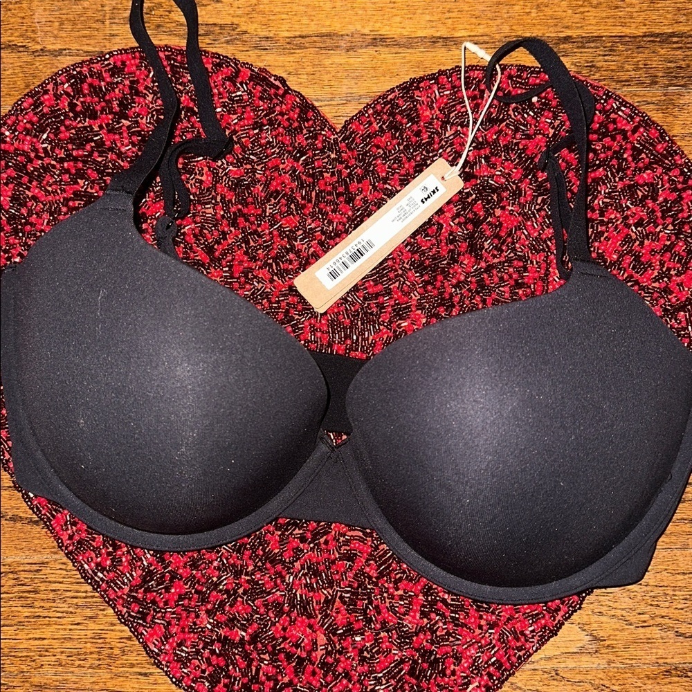Skims Fits Everybody Push-Up Demi Bra in Black - NWT 34DD